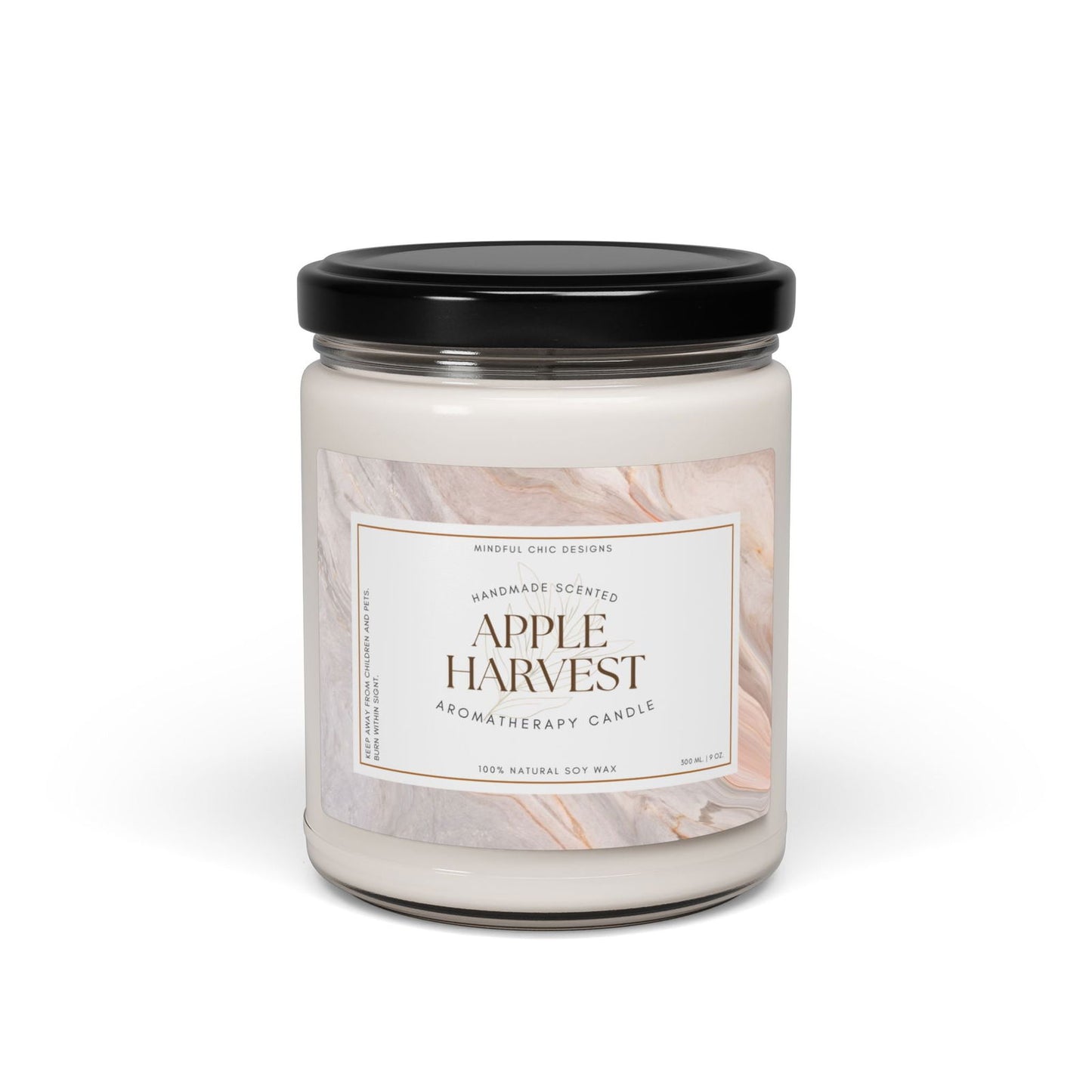 Apple Harvest Fall Scented Candle Natural Soy Wax Long-Lasting Aroma Cozy Autumn Decor Gift with True Ripe Apple and Spiced Notes eco-friendly fall candles for gifting - Mindful Chic Designs