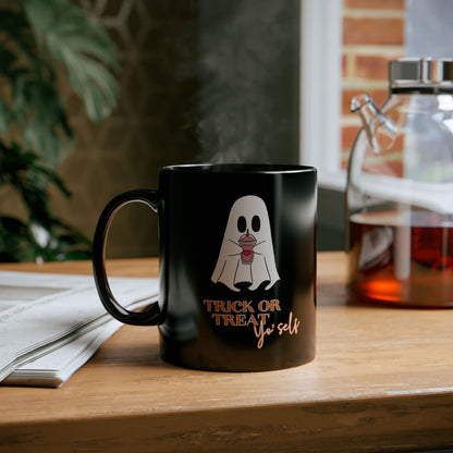 Halloween Coffee Mug Gift for Friend Black Coffee Cup with Cute Ghost Design for Halloween Gift Perfect for Fall Halloween Party Supplies - Mindful Chic Designs 