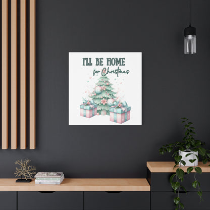 Home for Christmas Decor Indoor Pastel Christmas Tree Art Canvas for Wall Pastel Holiday Decor Printable Wall Art print for bedroom