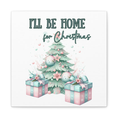 Home for Christmas Decor Indoor Pastel Christmas Tree Art Canvas for Wall Pastel Holiday Decor Printable Wall Art print for bedroom