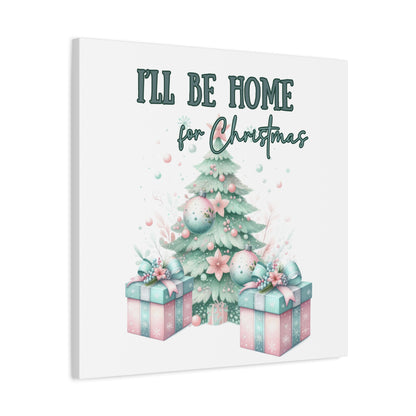 Home for Christmas Decor Indoor Pastel Christmas Tree Art Canvas for Wall Pastel Holiday Decor Printable Wall Art print for bedroom