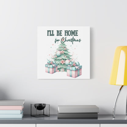 Home for Christmas Decor Indoor Pastel Christmas Tree Art Canvas for Wall Pastel Holiday Decor Printable Wall Art print for bedroom