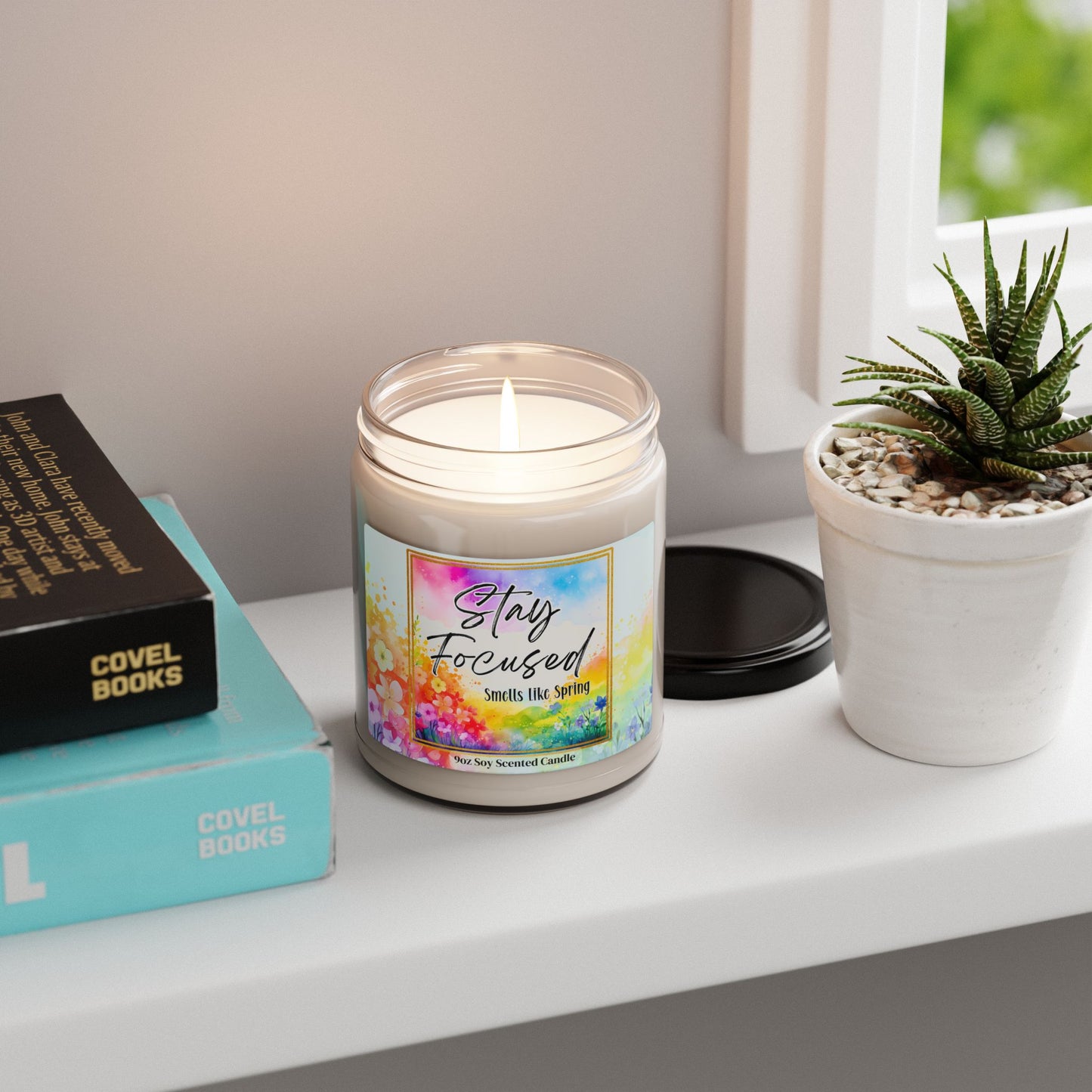 Soy Candle, 'Stay Focused' Scented Candle, Spring Scented Candle, Mental Clarity Candle, Mindfulness Gift, Aromatherapy Candle