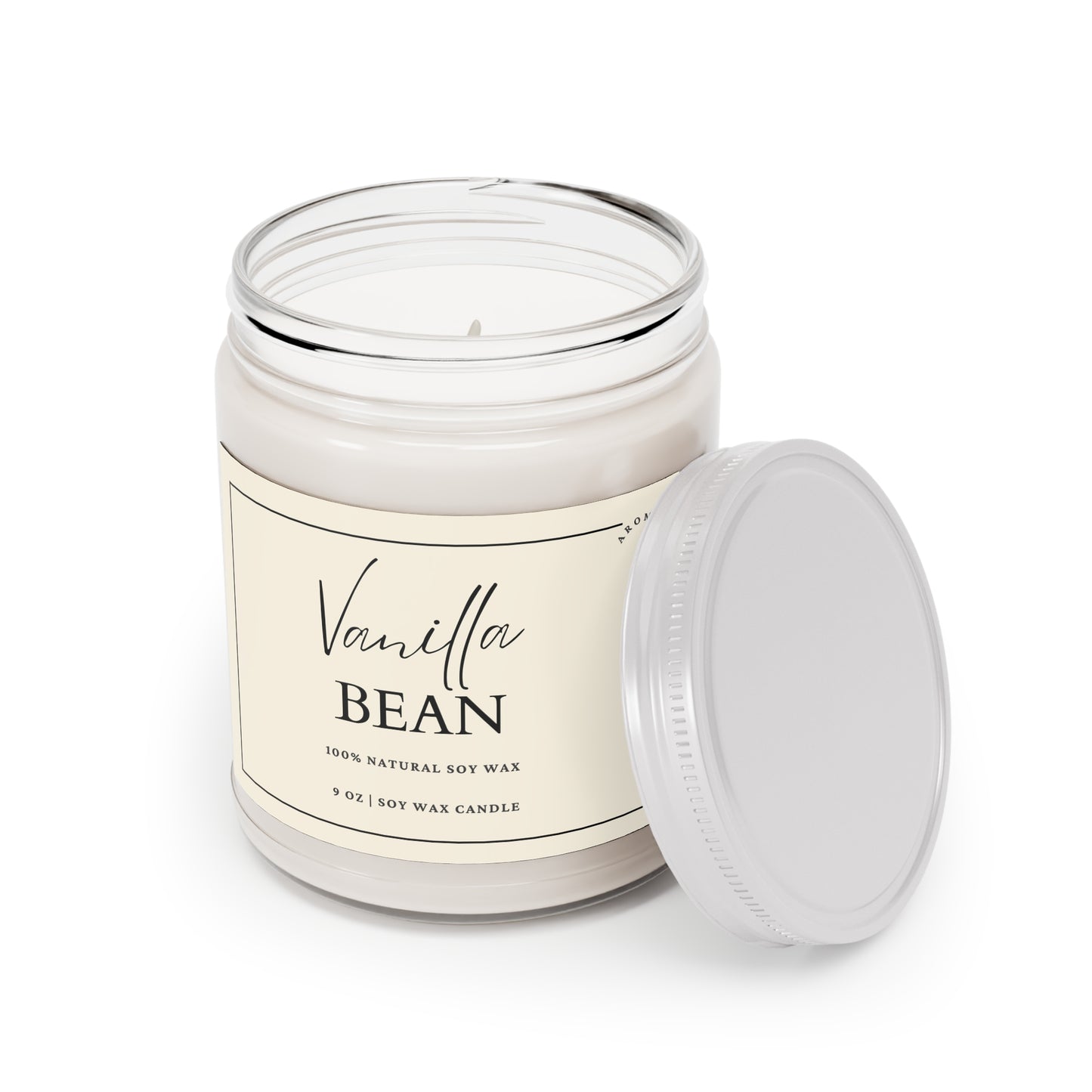 Vanilla Bean Soy Wax Candle in Amber Jar Sweet Vanilla Scented Long-Lasting Aroma Gift for Stress Relief Candle Rich Vanilla Tonka Bean Whipped Cocoa - Mindful Chic Designs 