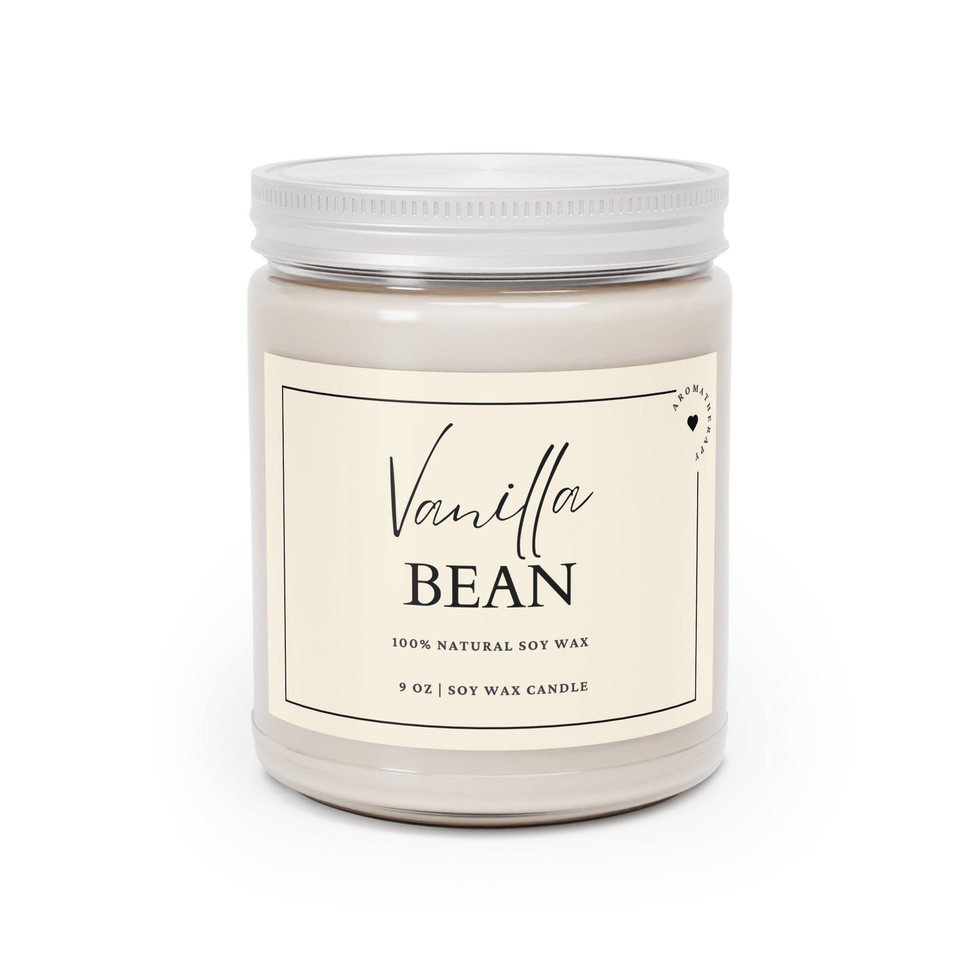 Vanilla Bean Soy Wax Candle in Amber Jar Sweet Vanilla Scented Long-Lasting Aroma Gift for Stress Relief Candle Rich Vanilla Tonka Bean Whipped Cocoa - Mindful Chic Designs 