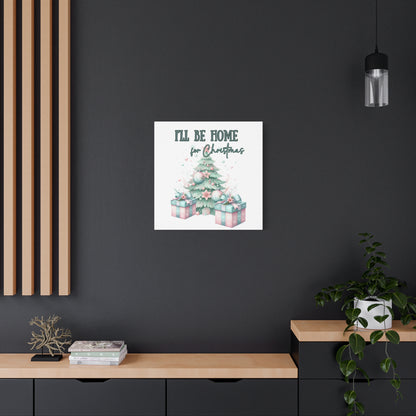 Home for Christmas Decor Indoor Pastel Christmas Tree Art Canvas for Wall Pastel Holiday Decor Printable Wall Art print for bedroom