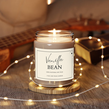 Vanilla Bean Soy Wax Candle in Amber Jar Sweet Vanilla Scented Long-Lasting Aroma Gift for Stress Relief Candle Rich Vanilla Tonka Bean Whipped Cocoa - Mindful Chic Designs 