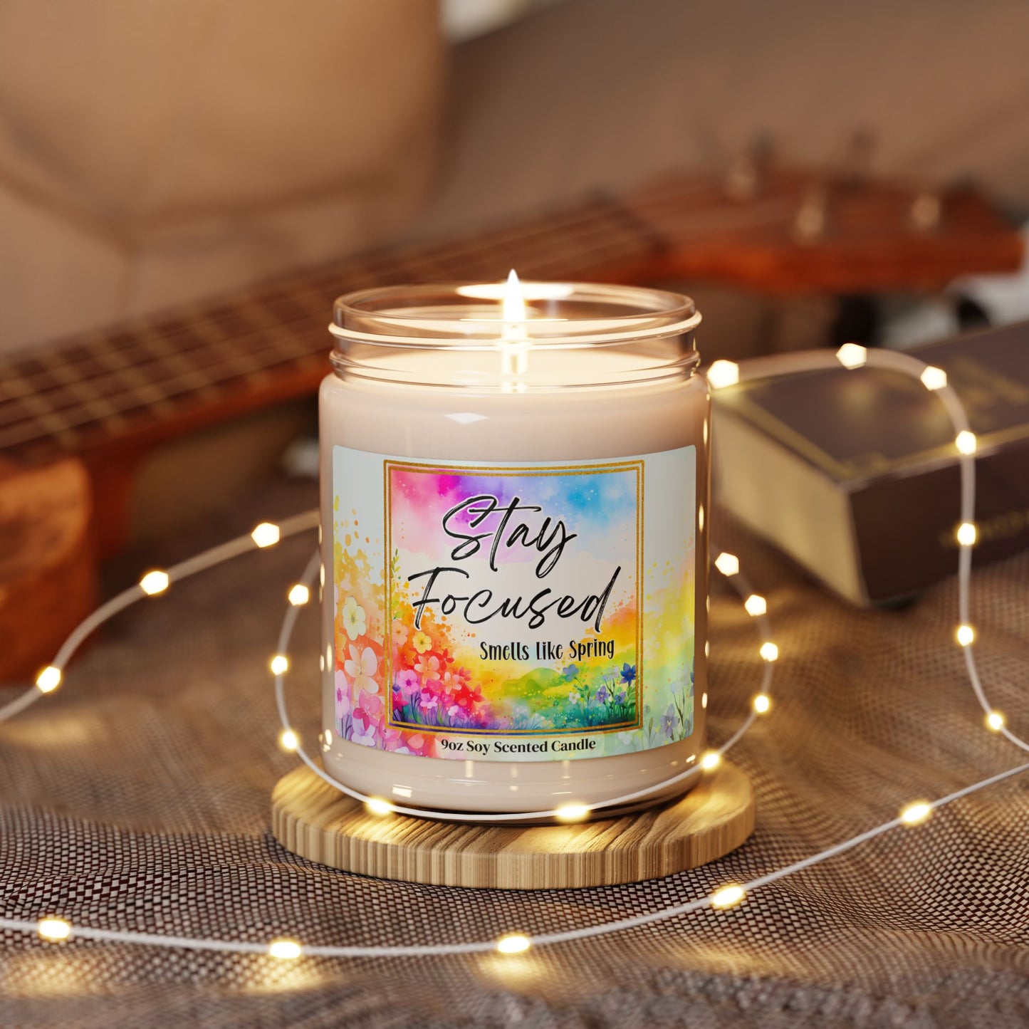 Soy Candle, 'Stay Focused' Scented Candle, Spring Scented Candle, Mental Clarity Candle, Mindfulness Gift, Aromatherapy Candle