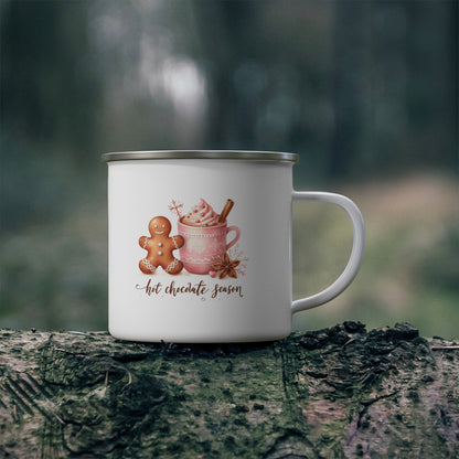 Cute Winter Mug for Christmas Gifts Pink Boho Cozy Winter Mug Gingerbread Man Rustic Christmas Mug for Hot Cocoa Camping Holiday Gift