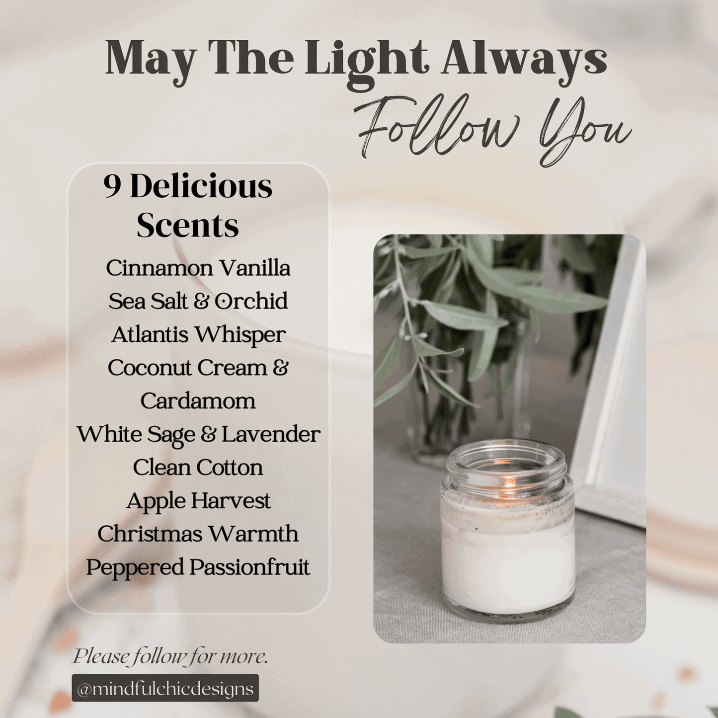 Beautiful Momma Scented Natural Soy Candle with Cotton Wick, 9oz Glass Jar - Mindful Chic Designs 