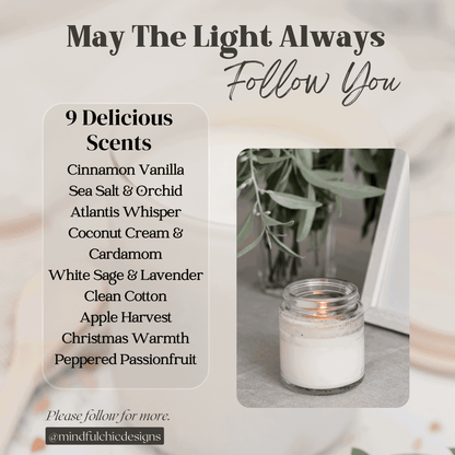 Beautiful Momma Scented Natural Soy Candle with Cotton Wick, 9oz Glass Jar - Mindful Chic Designs 
