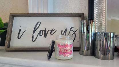 Beautiful Momma Scented Natural Soy Candle with Cotton Wick, 9oz Glass Jar - Mindful Chic Designs 