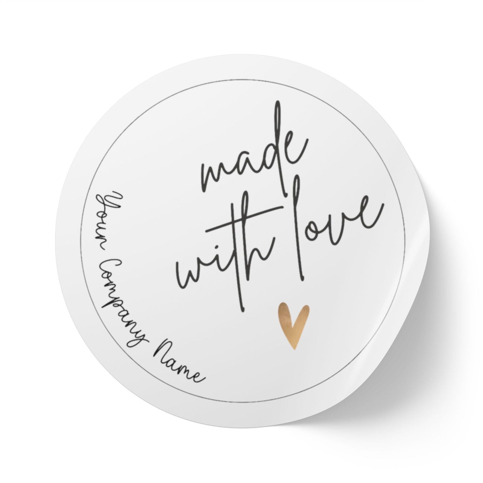 Custom Made with Love Stickers for Small Business Owners Custom Packaging Labels Handmade Product Seals Thank You Stickers - Mindful Chic Designs 