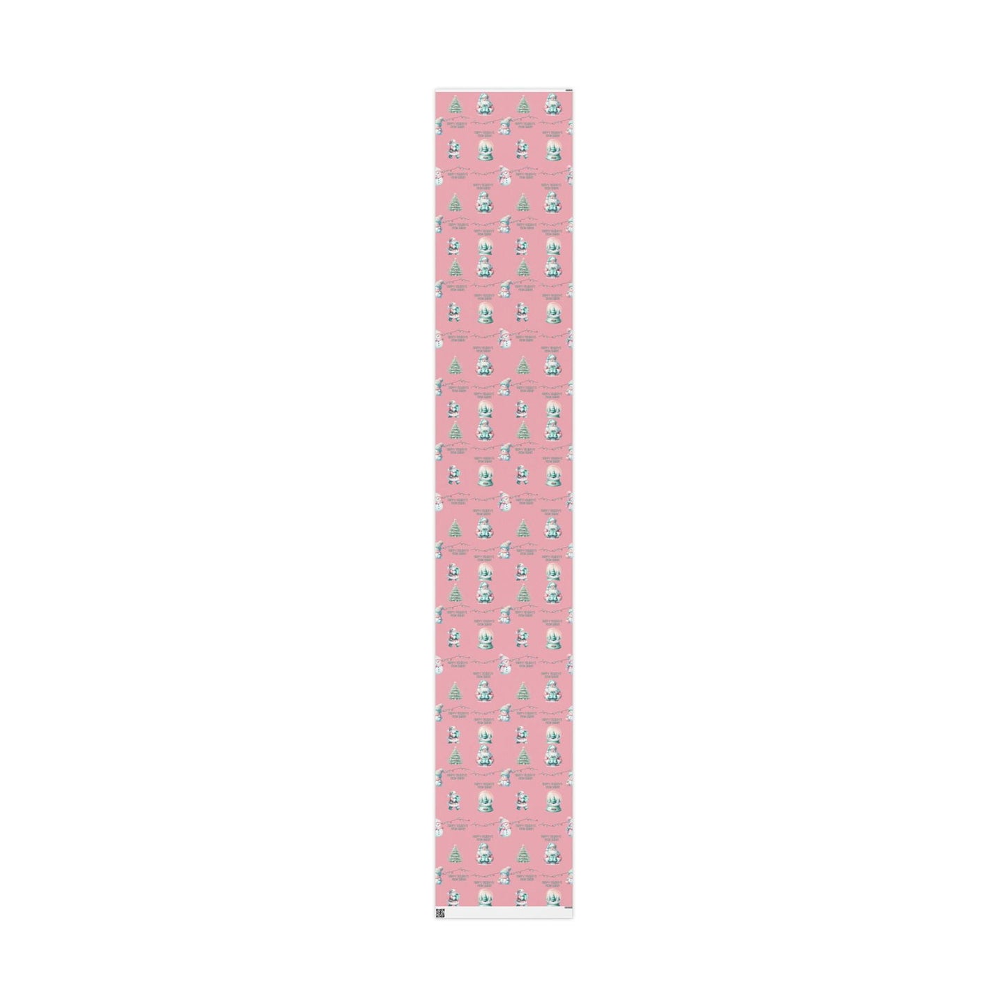 Custom Pink Christmas Wrapping Paper Modern Boho Christmas Personalized Holiday Gift Wrap in Pink Mint Boho Wrapping Paper for Holiday Gifts trendy boho Pinkmas gift wrap - Mindful Chic Designs 