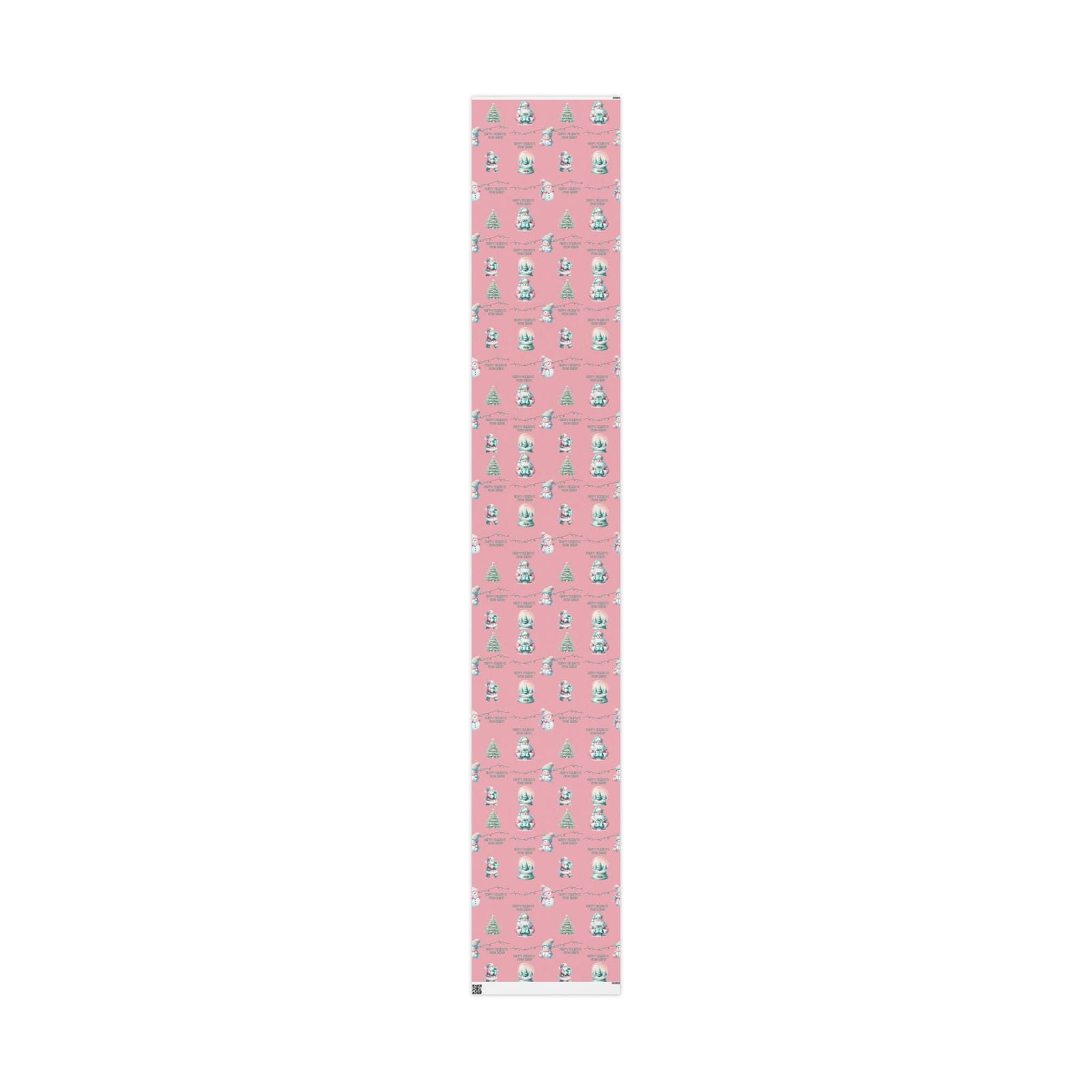 Custom Pink Christmas Wrapping Paper Modern Boho Christmas Personalized Holiday Gift Wrap in Pink Mint Boho Wrapping Paper for Holiday Gifts trendy boho Pinkmas gift wrap - Mindful Chic Designs 