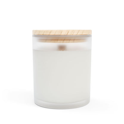 Frosted Glass Candle, Stress-Relief Frasier Fir Scented Home Decor, Aromatherapy Gift, Relaxation Candle, Christmas Candle, Holiday Candle - Mindful Chic Designs 