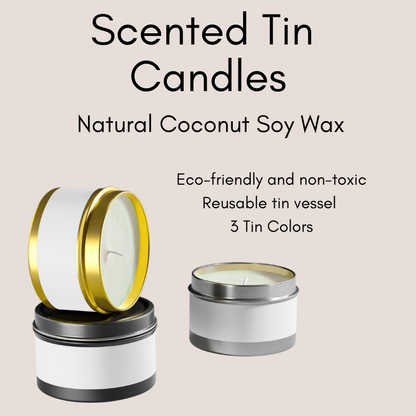 Spa Retreat Scented Tin Candle Natural Coconut Soy Wax Long-Lasting Relaxation Office Gift for Coworker Stress Relief Funny Aromatherapy Small Candle - Mindful Chic Designs 