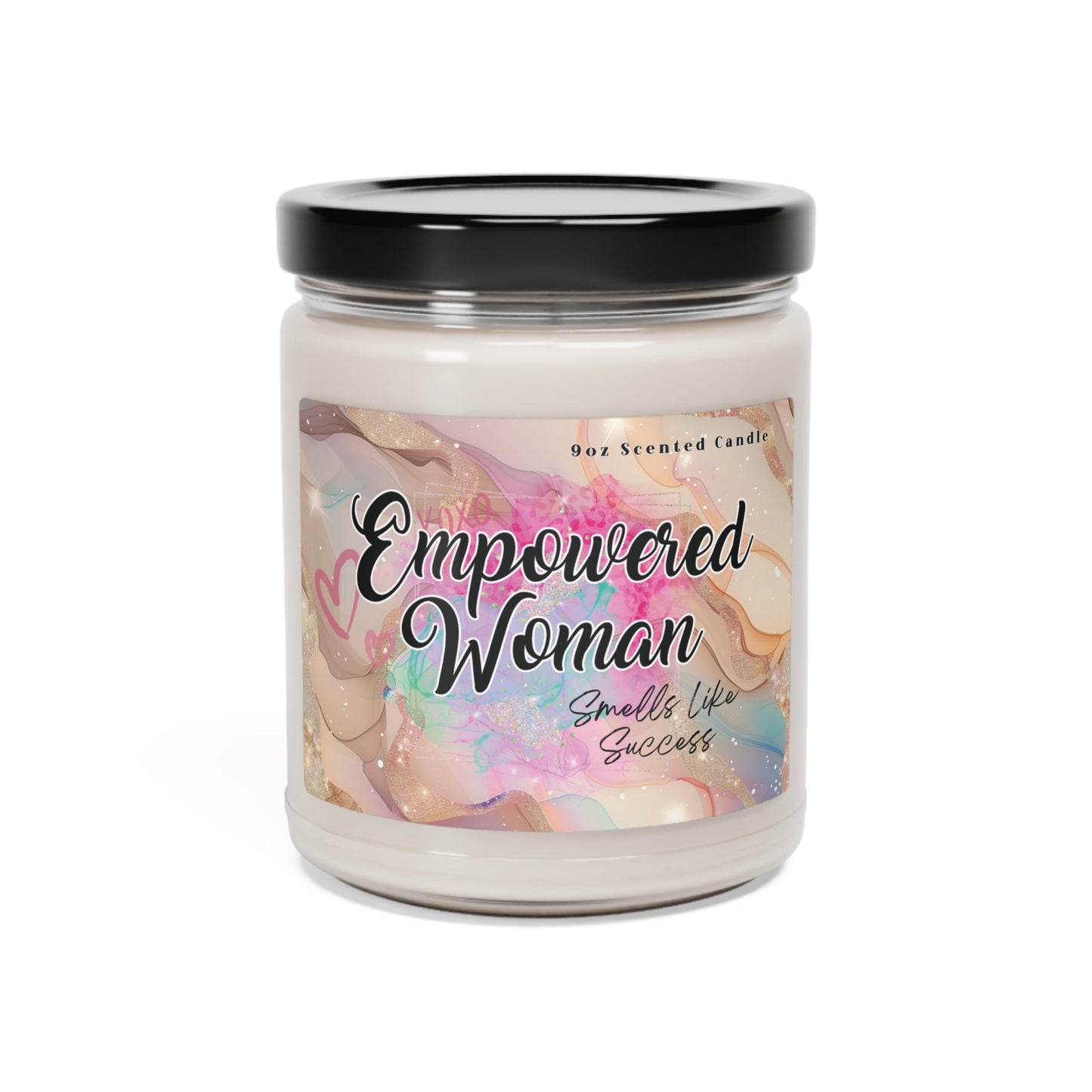 Empowered Woman Natural Soy Wax Scented Soy Candle with Cotton Wick for Home Fragrance in 9oz Glass Jar Mindful Chic Designs