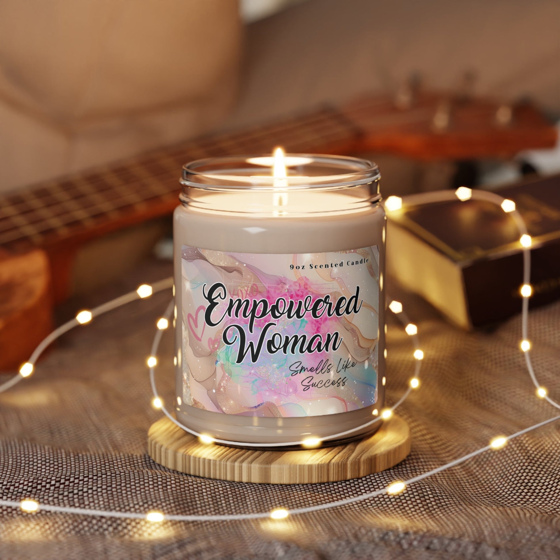 Empowered Woman Natural Soy Wax Scented Soy Candle with Cotton Wick for Home Fragrance in 9oz Glass Jar Mindful Chic Designs