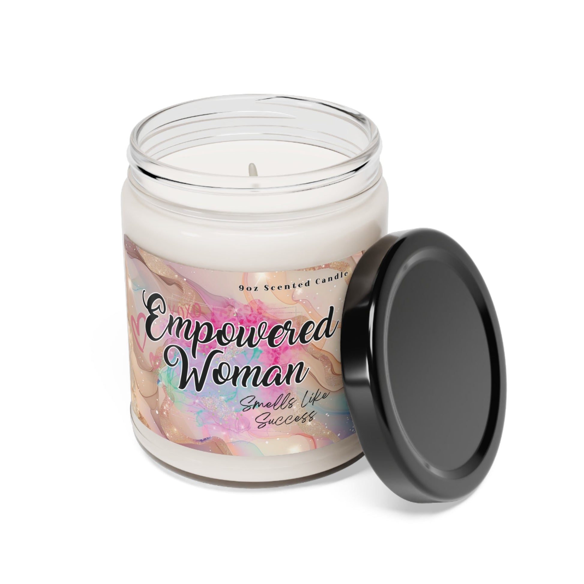 Empowered Woman Natural Soy Wax Scented Soy Candle with Cotton Wick for Home Fragrance in 9oz Glass Jar  Mindful Chic Designs