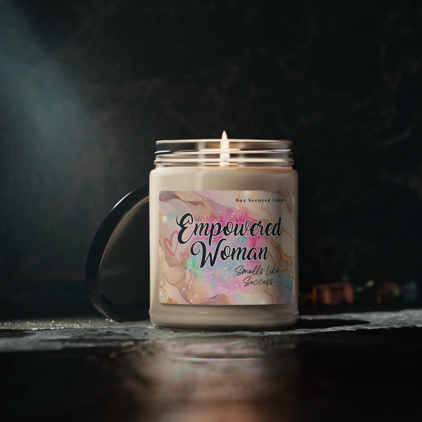 Empowered Woman Natural Soy Wax Scented Soy Candle with Cotton Wick for Home Fragrance in 9oz Glass Jar Mindful Chic Designs