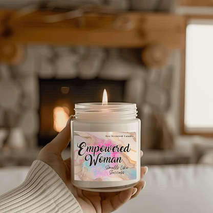 Empowered Woman Natural Soy Wax Scented Soy Candle with Cotton Wick for Home Fragrance in 9oz Glass Jar Mindful Chic Designs