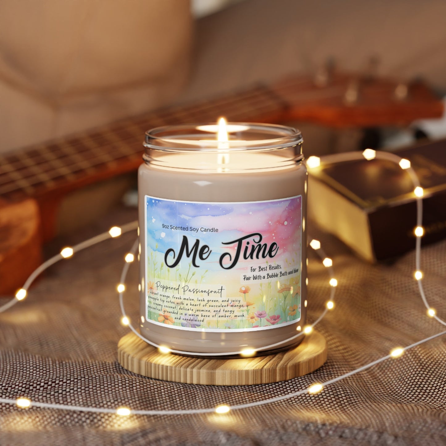 Me Time Scented Soy Candle for Self Care and Relaxation Long - Lasting Aromatherapy Candle Perfect for Stress Relief Spa Days and Home Pampering - Mindful Chic Designs