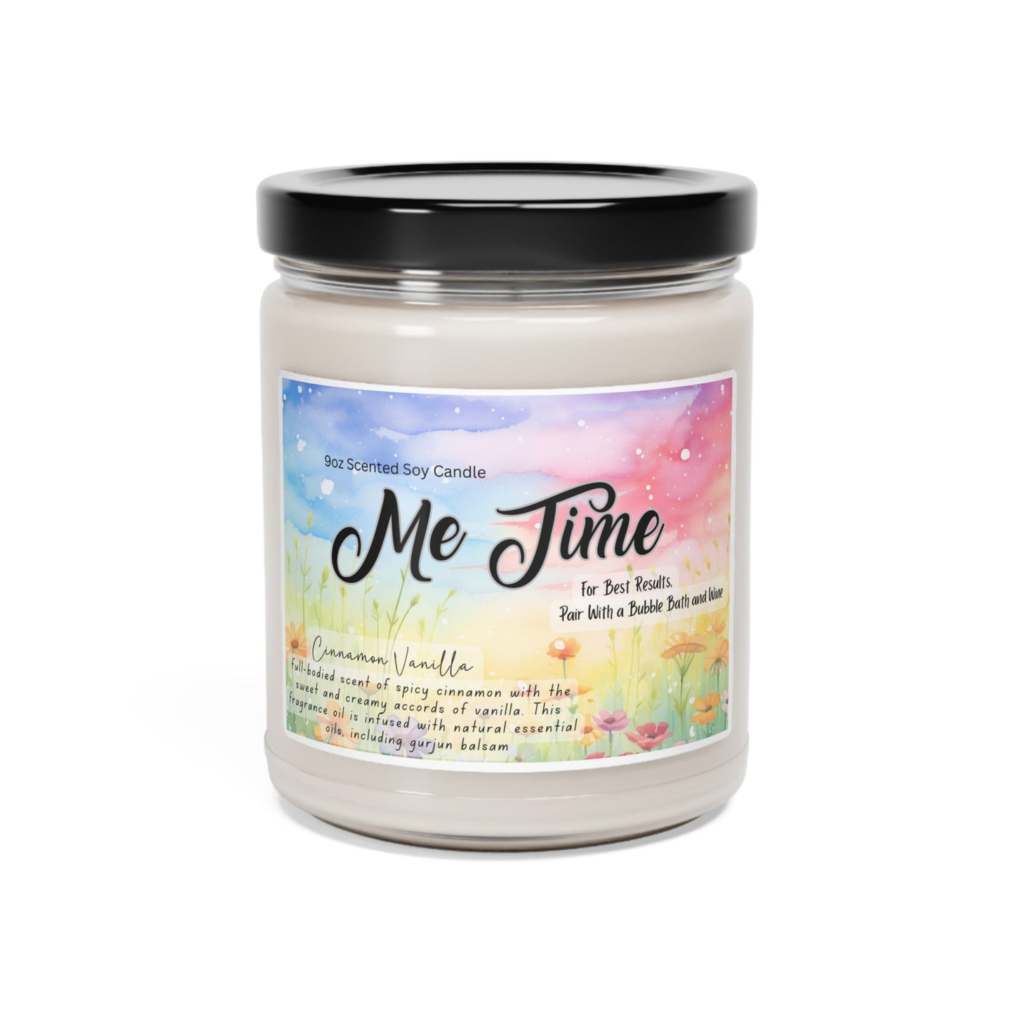 Me Time Scented Soy Candle for Self Care and Relaxation Long - Lasting Aromatherapy Candle Perfect for Stress Relief Spa Days and Home Pampering - Mindful Chic Designs