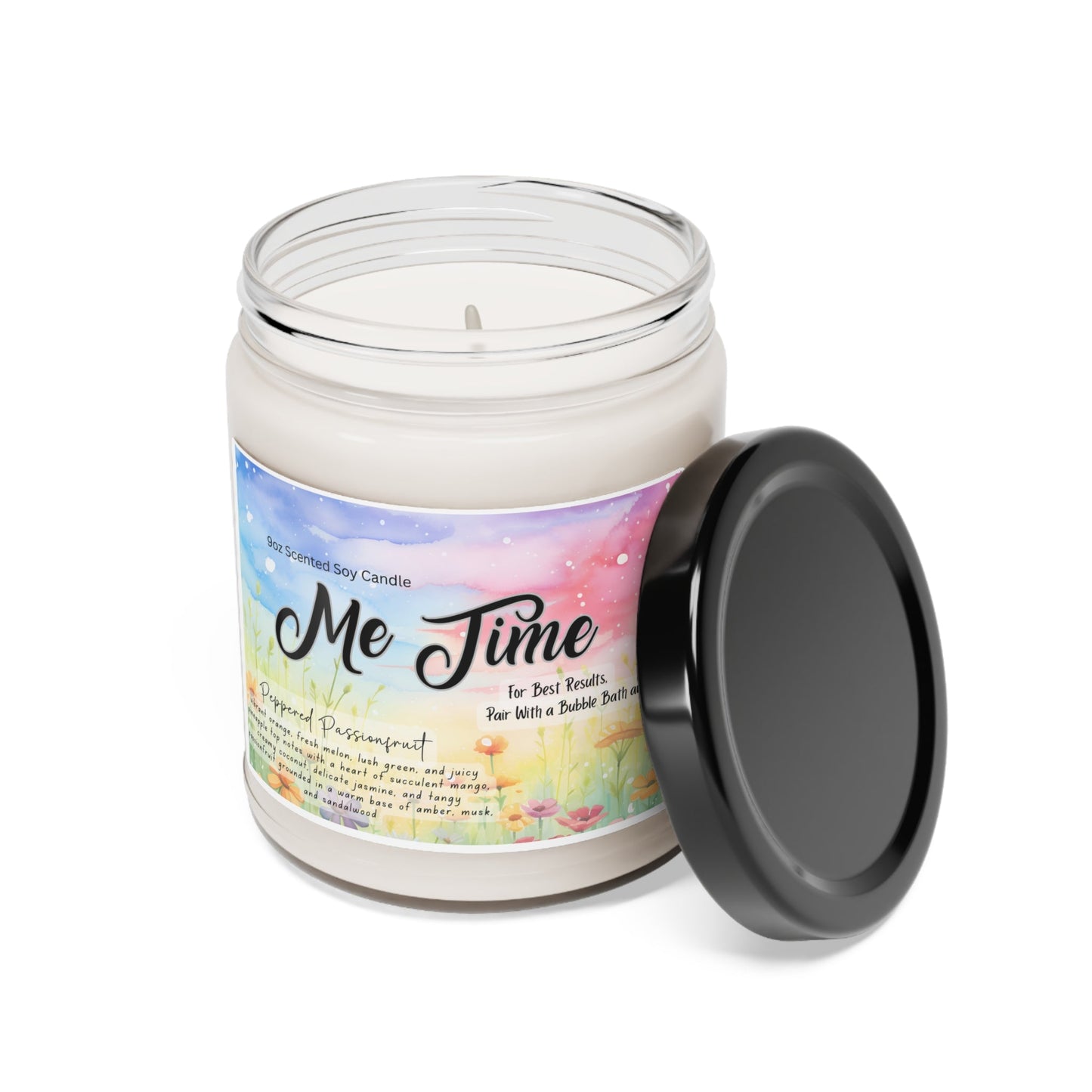 Me Time Scented Soy Candle for Self Care and Relaxation Long - Lasting Aromatherapy Candle Perfect for Stress Relief Spa Days and Home Pampering - Mindful Chic Designs