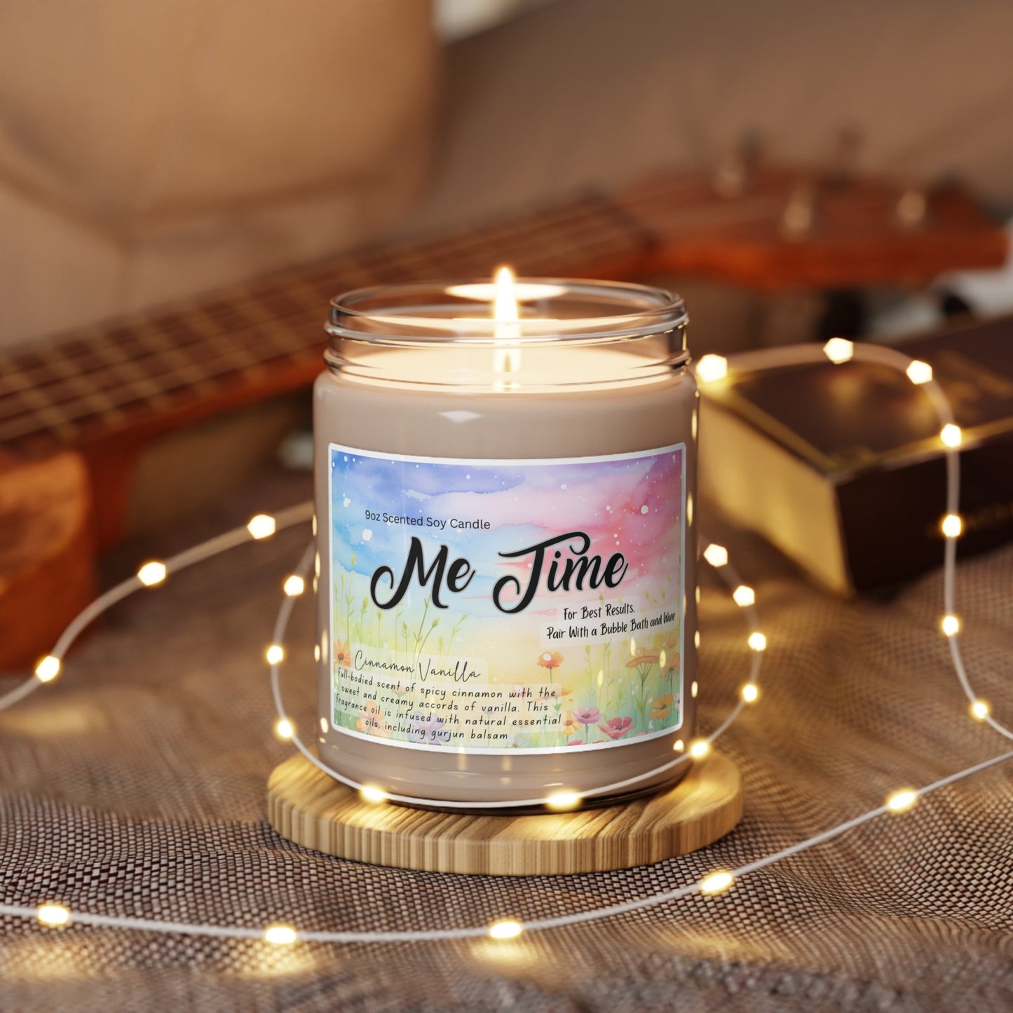 Me Time Scented Soy Candle for Self Care and Relaxation Long - Lasting Aromatherapy Candle Perfect for Stress Relief Spa Days and Home Pampering - Mindful Chic Designs