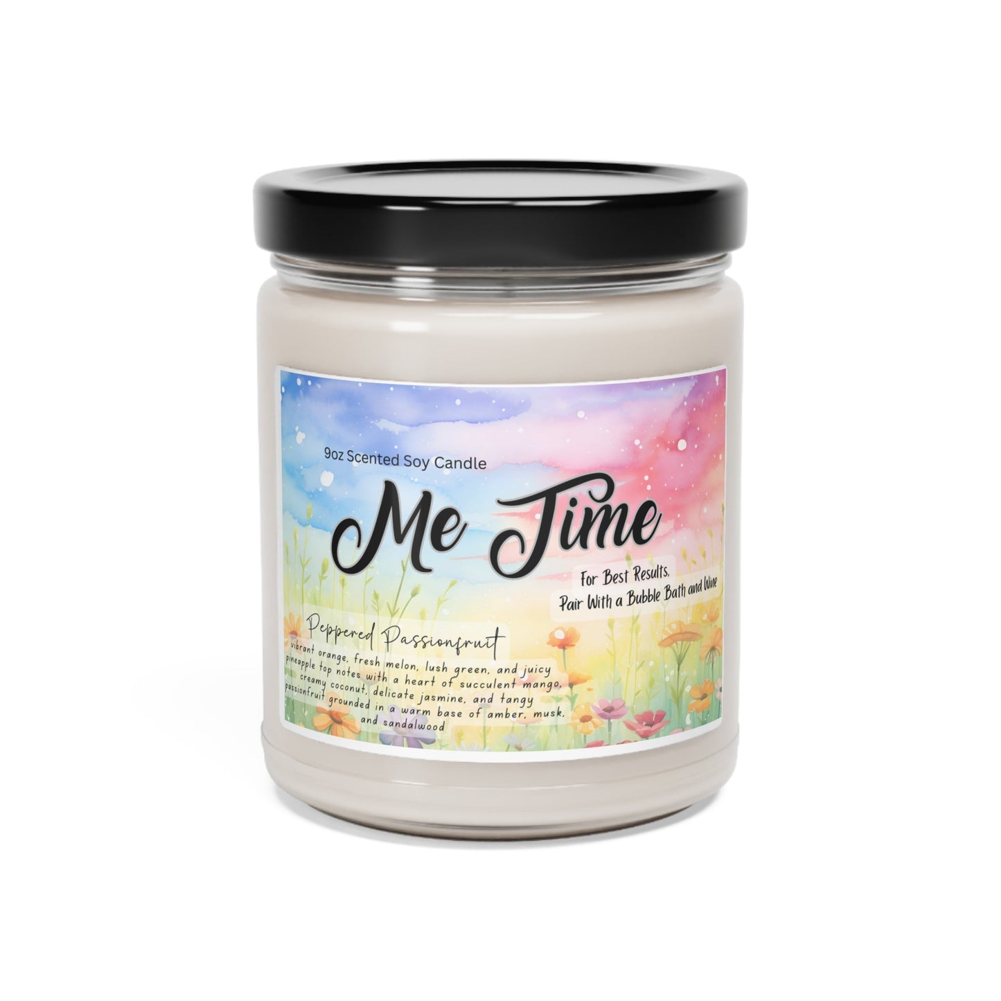 Me Time Scented Soy Candle for Self Care and Relaxation Long - Lasting Aromatherapy Candle Perfect for Stress Relief Spa Days and Home Pampering - Mindful Chic Designs