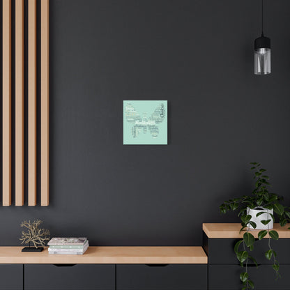 Sage Green Butterfly Yoga Canvas Print Butterfly Meditation Words Home Decor for Home Office Inspirational Wall Art for Calm Positive Energy Wall Art Decor Matte Canvas - Mindful Chic Designs 