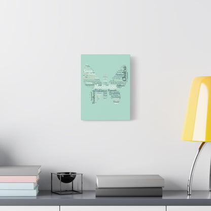 Sage Green Butterfly Yoga Canvas Print Butterfly Meditation Words Home Decor for Home Office Inspirational Wall Art for Calm Positive Energy Wall Art Decor Matte Canvas - Mindful Chic Designs 